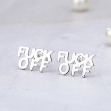 Load image into Gallery viewer, Fuck Off Stud Earrings Unisex | JAY by jshamar
