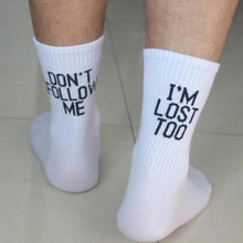 Load image into Gallery viewer, The Don&#39;t Follow Me I&#39;m Lost Socks Unisex | JAY by jshamar
