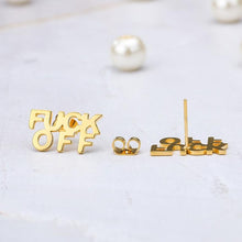 Load image into Gallery viewer, Fuck Off Stud Earrings Unisex | JAY by jshamar
